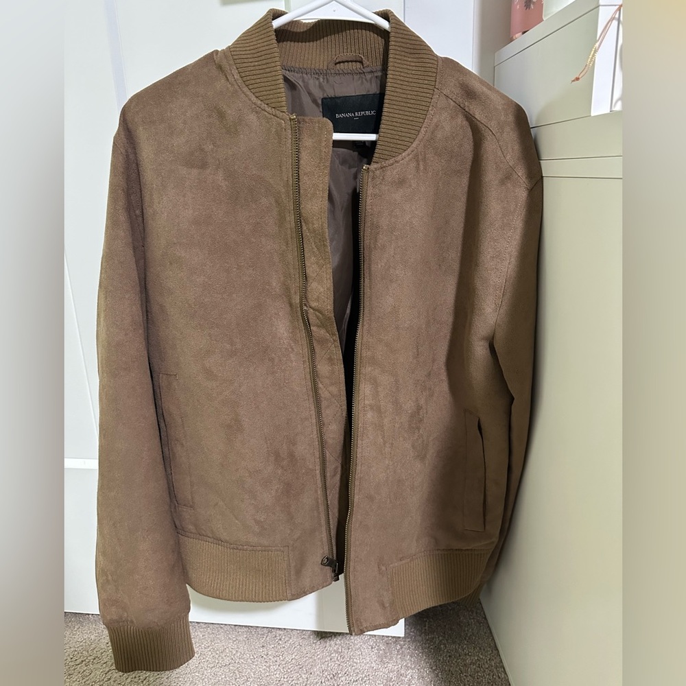 banana republic vegan suede bomber jacket